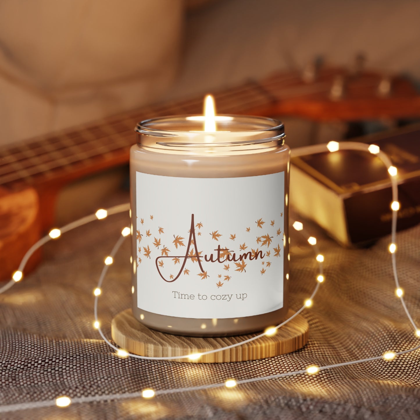Autumn Aromatherapy Scented Candle, Cinnamon Stick Scent, Relaxation, Self-Care, Gift for Her, Holiday Vegan Candle