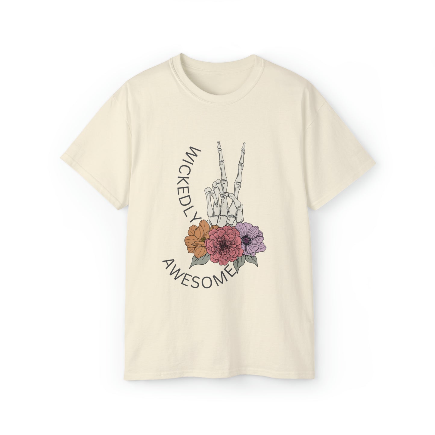 Halloween Graphic Shirt, Fall Cotton Tee, Wickedly Awesome, Halloween Costume, Holiday Gift, Women's T-Shirts