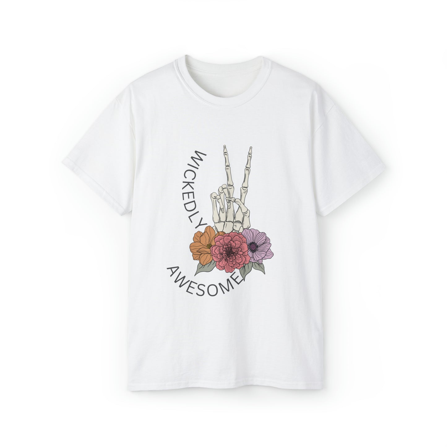 Halloween Graphic Shirt, Fall Cotton Tee, Wickedly Awesome, Halloween Costume, Holiday Gift, Women's T-Shirts