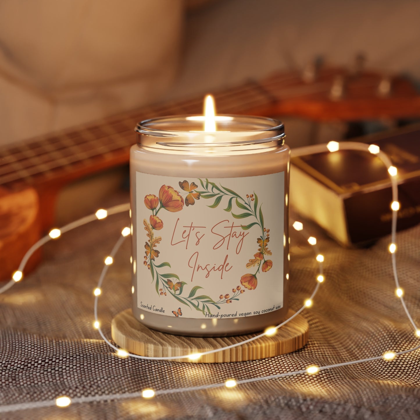 Autumn Holiday Scented Candle, Aromatherapy, Hand Poured Vegan Soy Coconut Candle, Cinnamon Stick Scent, Gift for Her, Self-Care Relaxation