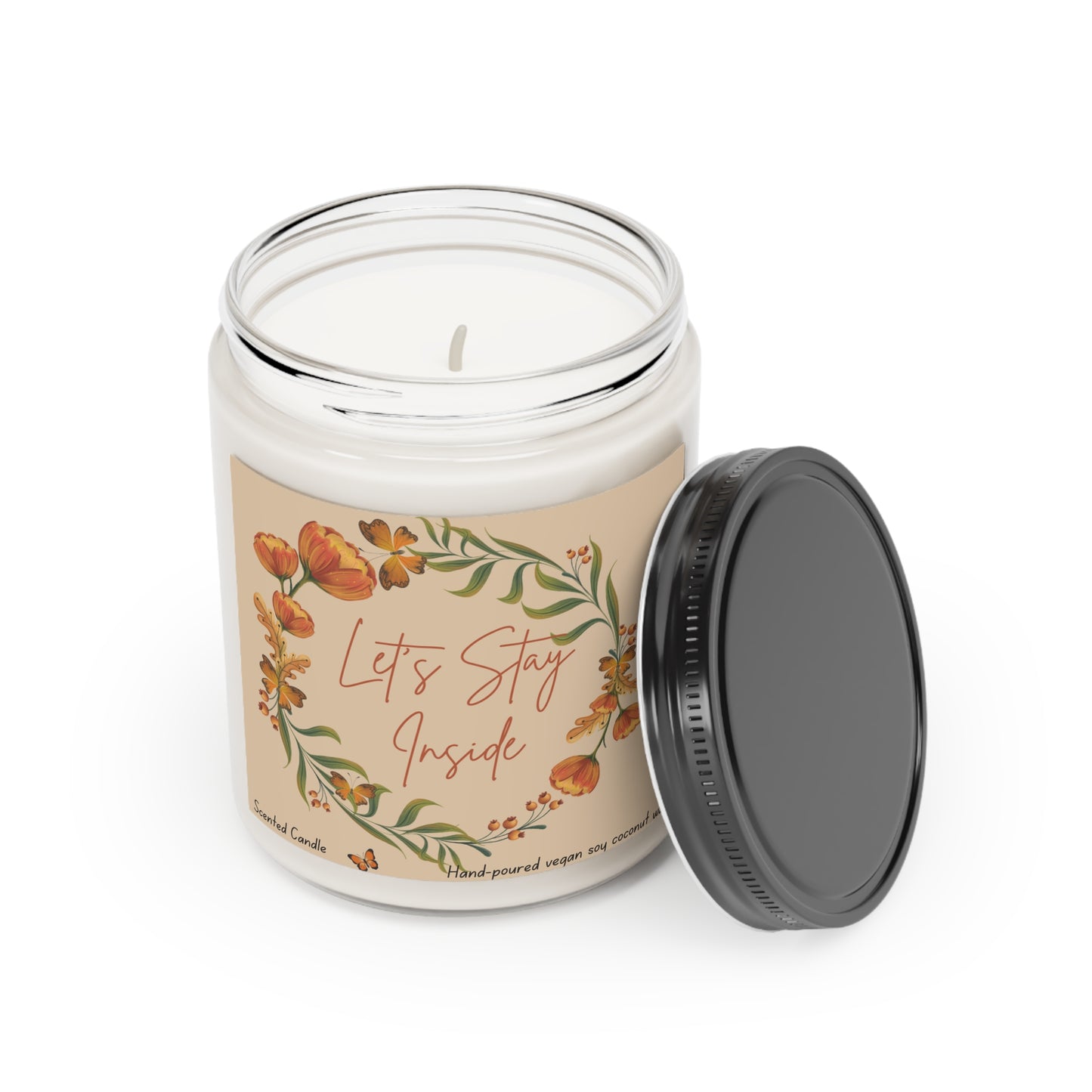 Autumn Holiday Scented Candle, Aromatherapy, Hand Poured Vegan Soy Coconut Candle, Cinnamon Stick Scent, Gift for Her, Self-Care Relaxation