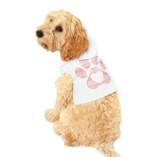 Pet Hoodie Dog Winter Sweater Dog Paw Print Sweatshirt Gift for Dog Pink Paw Print