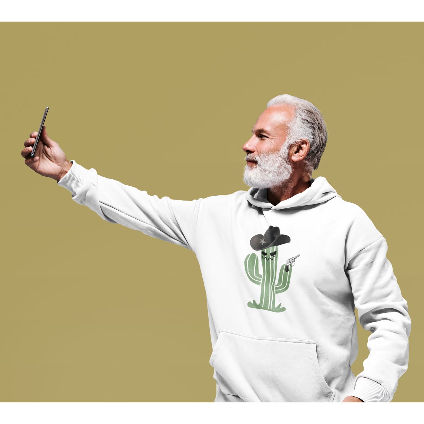 Unisex Heavy Blend Hooded Sweatshirt Cowboy Cactus Graphic Hoodie Halloween Shirt Western Funny Men's Fall Winter Hoodie