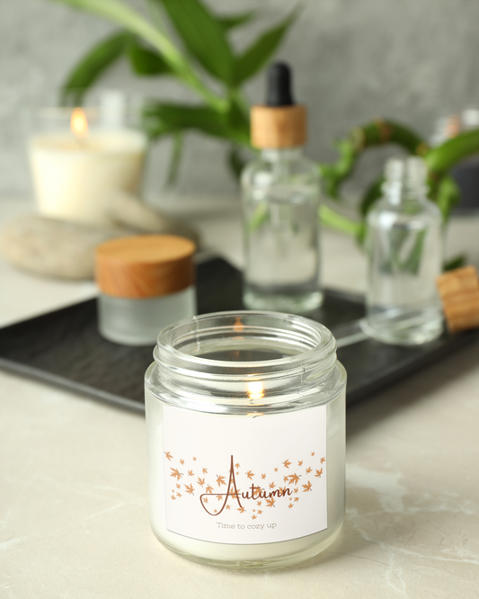 Autumn Aromatherapy Scented Candle, Cinnamon Stick Scent, Relaxation, Self-Care, Gift for Her, Holiday Vegan Candle