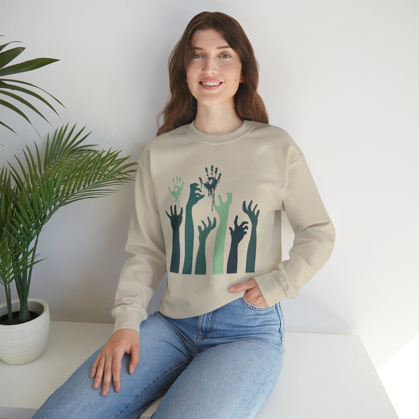 Halloween Zombie Hands Sweatshirt, Spooky Graphic Tee, Halloween Costume Shirt, Halloween Gift Idea, Creepy Shirt