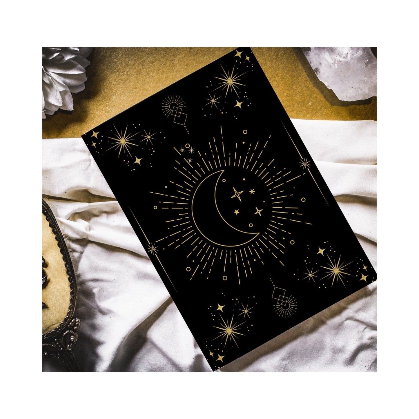 Celestial Writing, Sun Moon Stars Hard Cover Notebook, Dream Journal, Manifestation Book, Mindfulness Journal, Shadow Work, Zodiac Diary