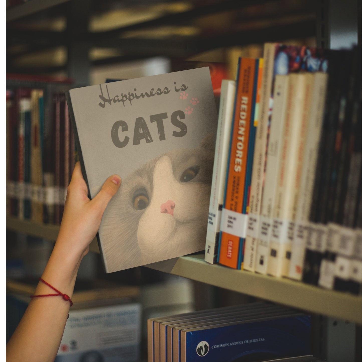 Cat Lovers Journal, Happiness is Cats, Composition Notebook, Gift for Her, Self-Help Diary, Daily Journal, Cat-Themed Planner