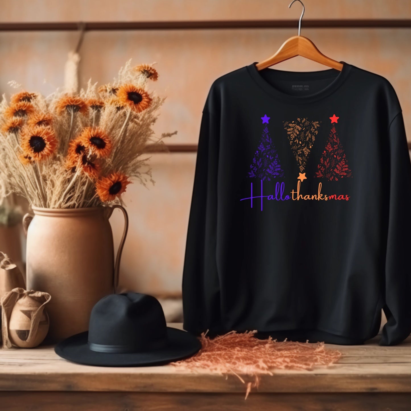 Hallothanksmas shirt, Thanksgiving shirt, Christmas sweater, Halloween, Unique Gift, Funny Quote T-shirt, Holiday sweatshirt