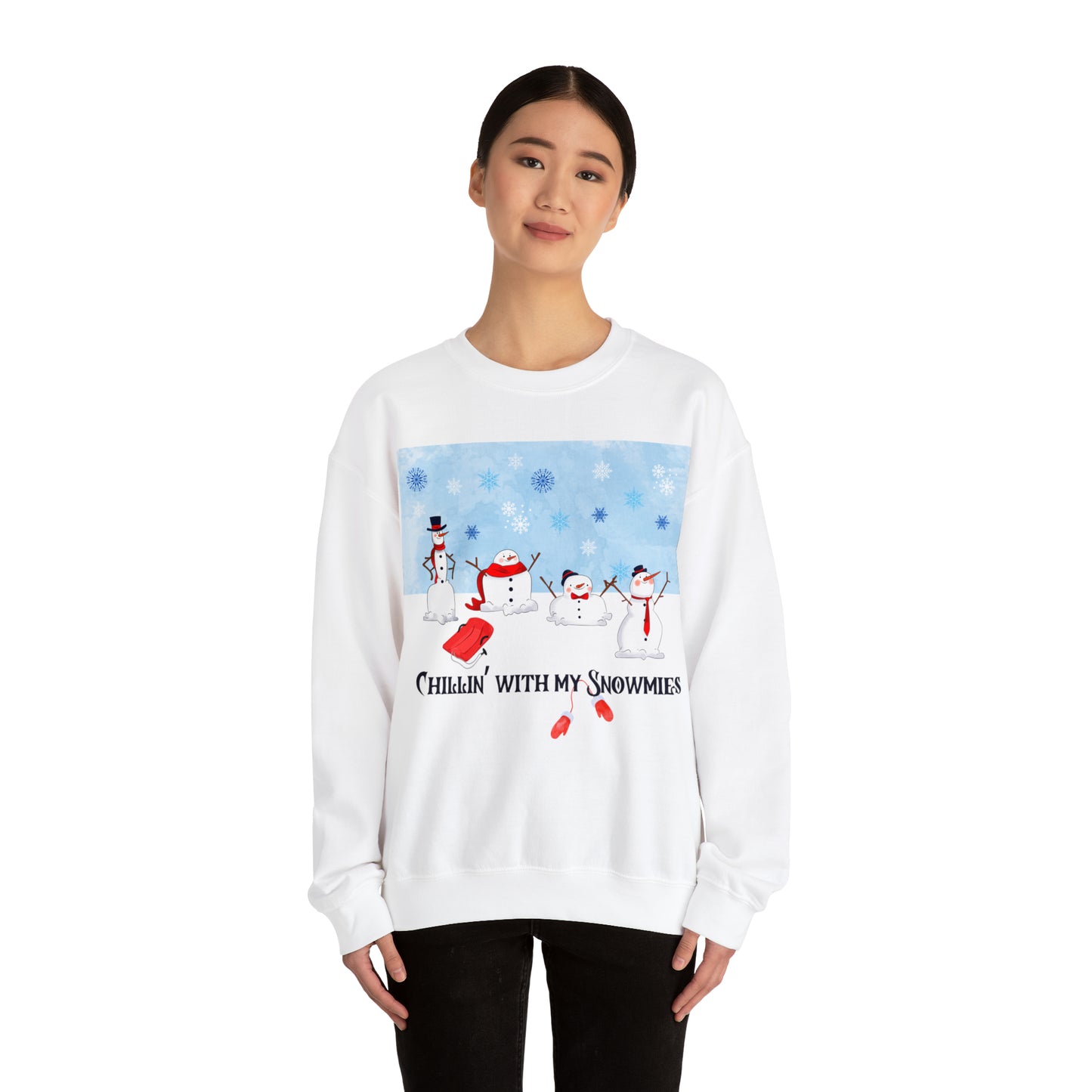 Christmas Sweatshirt, Chillin with My Snowmies, Winter Hoodie, Christmas Sweater, Snowman T-Shirt, Holiday Cheer, Funny Quote Shirt