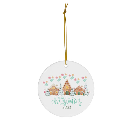 Christmas Ceramic Ornament Gingerbread House 2023 Holiday Ornament Christmas Gift Idea