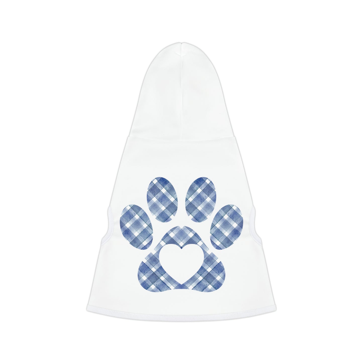 Pet Hoodie Blue Plaid Paw Print Sweatshirt Dog Sweater Pet Clothing
