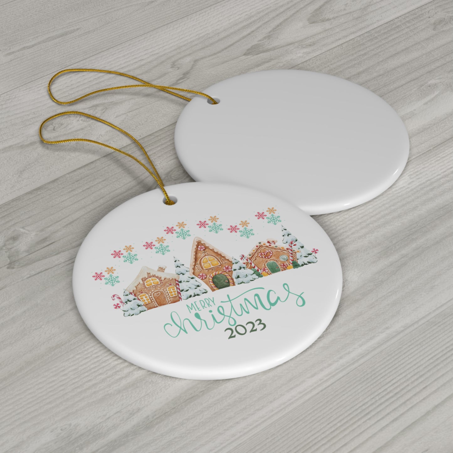 Christmas Ceramic Ornament Gingerbread House 2023 Holiday Ornament Christmas Gift Idea