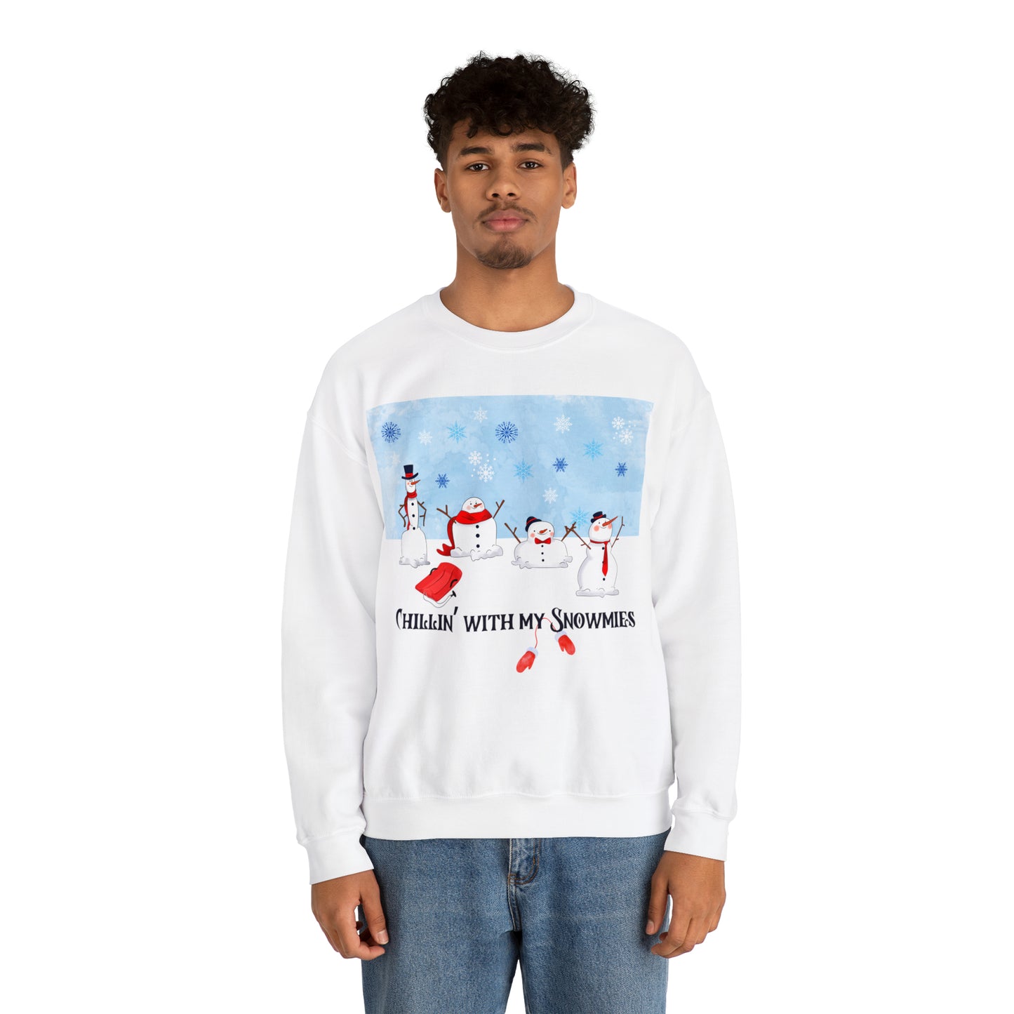 Christmas Sweatshirt, Chillin with My Snowmies, Winter Hoodie, Christmas Sweater, Snowman T-Shirt, Holiday Cheer, Funny Quote Shirt