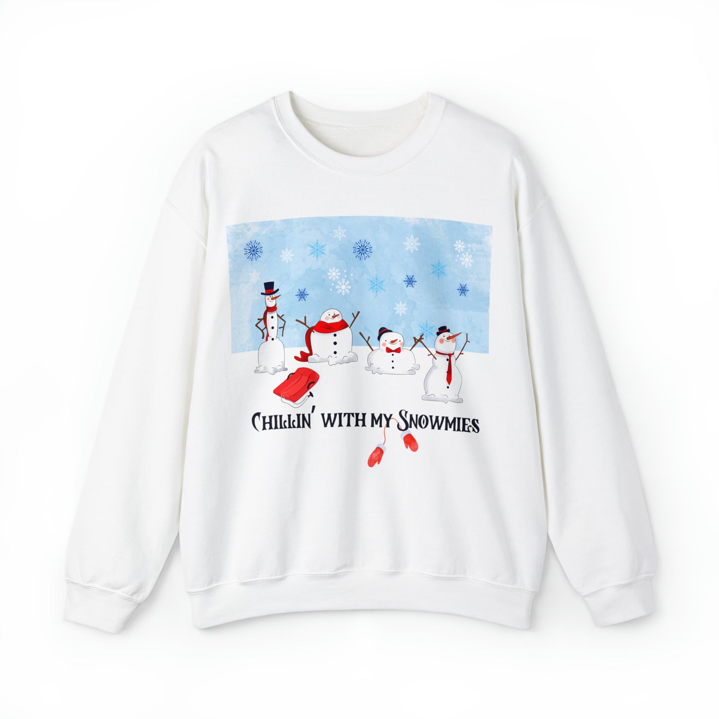 Christmas Sweatshirt, Chillin with My Snowmies, Winter Hoodie, Christmas Sweater, Snowman T-Shirt, Holiday Cheer, Funny Quote Shirt