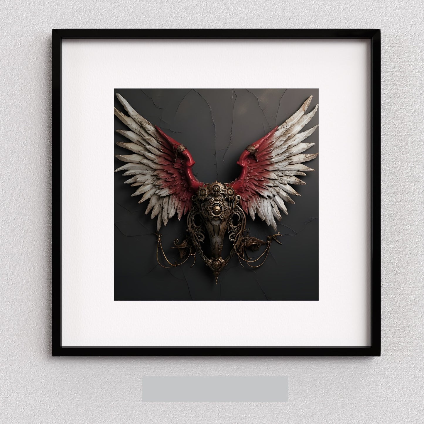 Digital Wall Art Dark Winged Steampunk Skull