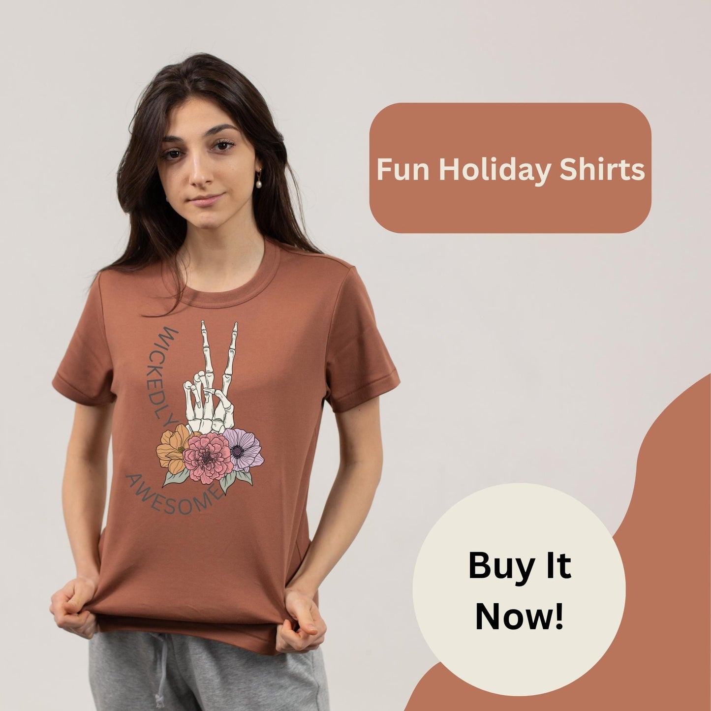 Halloween Graphic Shirt Fall Cotton Tee Wickedly Awesome Halloween Costume Holiday Gift