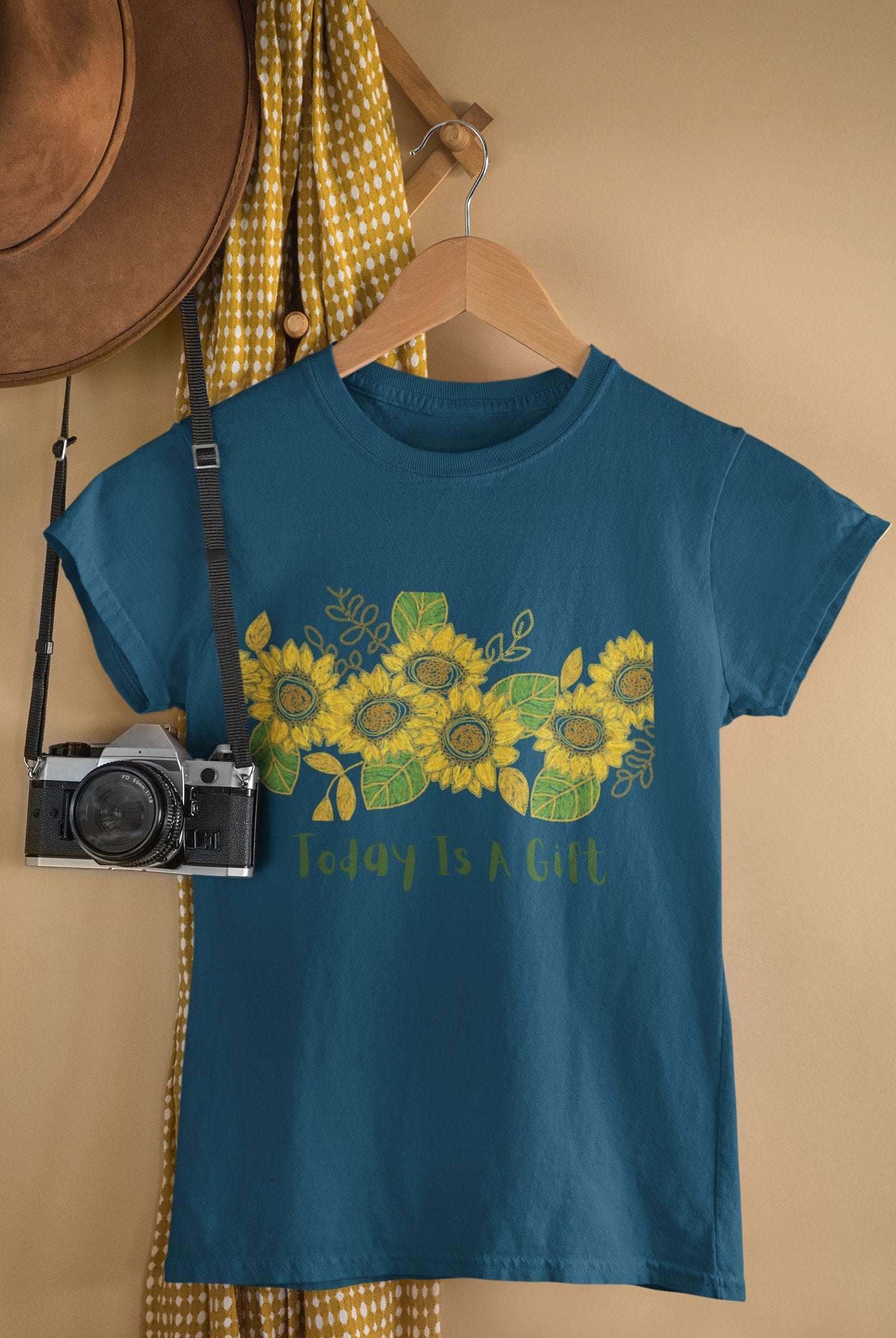 Womens Graphic T-Shirt Sunflowers Unisex Ultra Cotton Tee Floral Shirt
