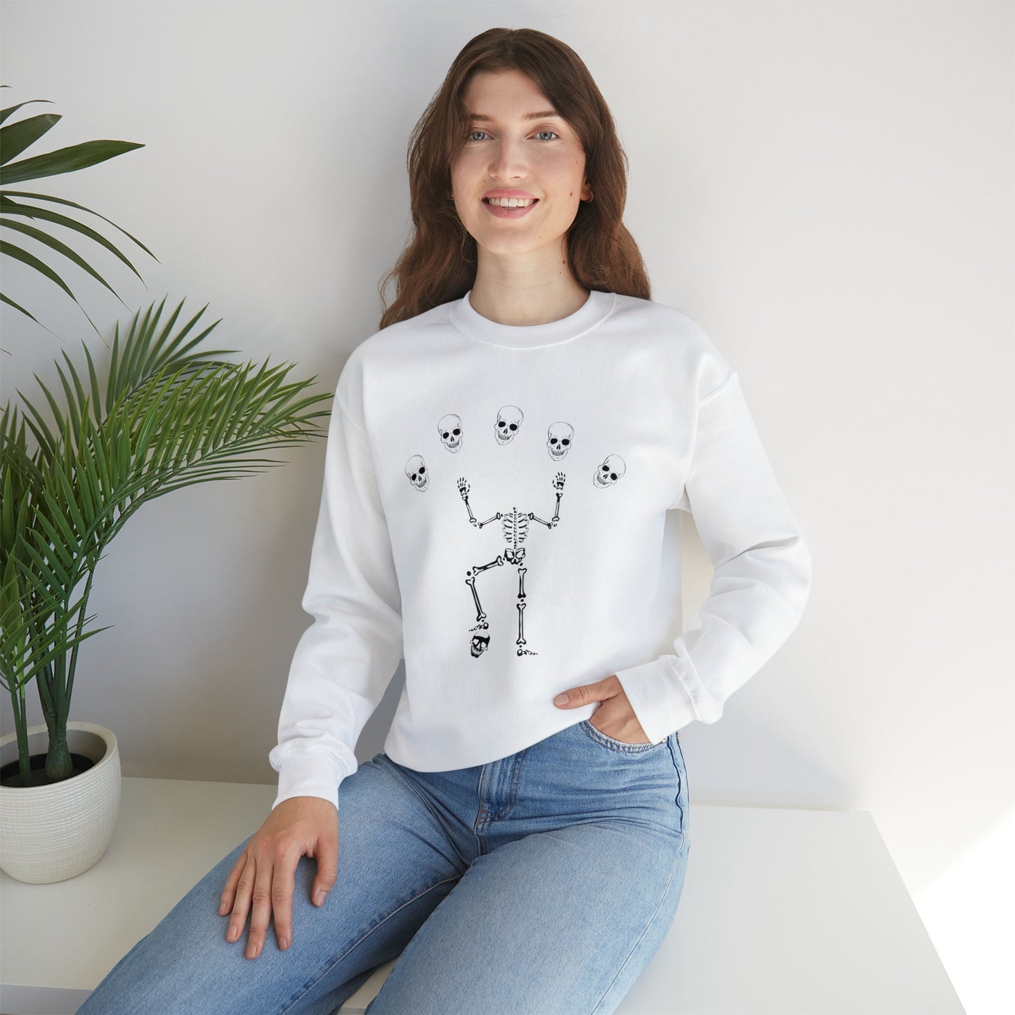 Skeleton Halloween Sweatshirt, Fall Sweatshirt, Sweatshirt for Women, Halloween Party Shirt, Hocus Pocus Magic Sweatshirt, Vintage Tee Men