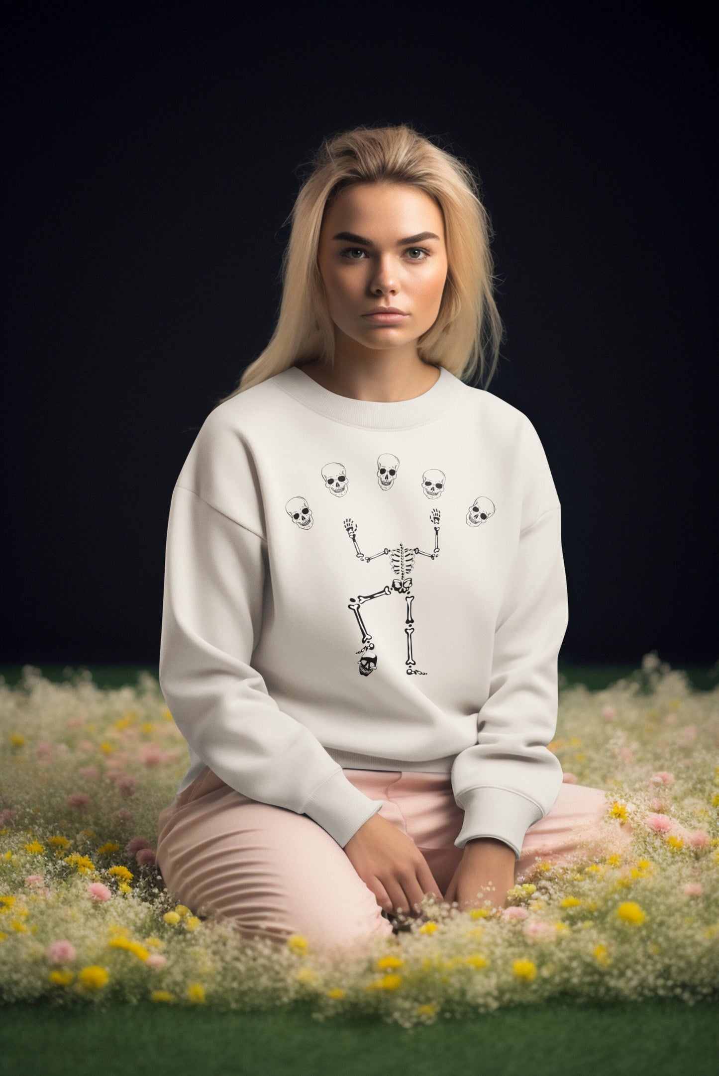 Skeleton Halloween Sweatshirt, Fall Sweatshirt, Sweatshirt for Women, Halloween Party Shirt, Hocus Pocus Magic Sweatshirt, Vintage Tee Men