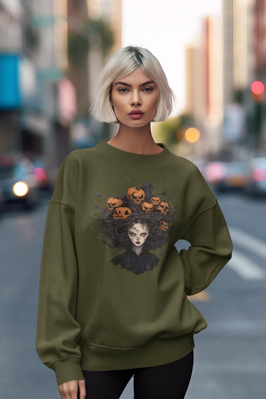 Pumpkin Halloween Sweatshirt, Fall Sweatshirt for Women, Pumpkin Shirt, Witch Halloween, Spooky Shirt Men, Vintage Fun Gift, Comfort Colors