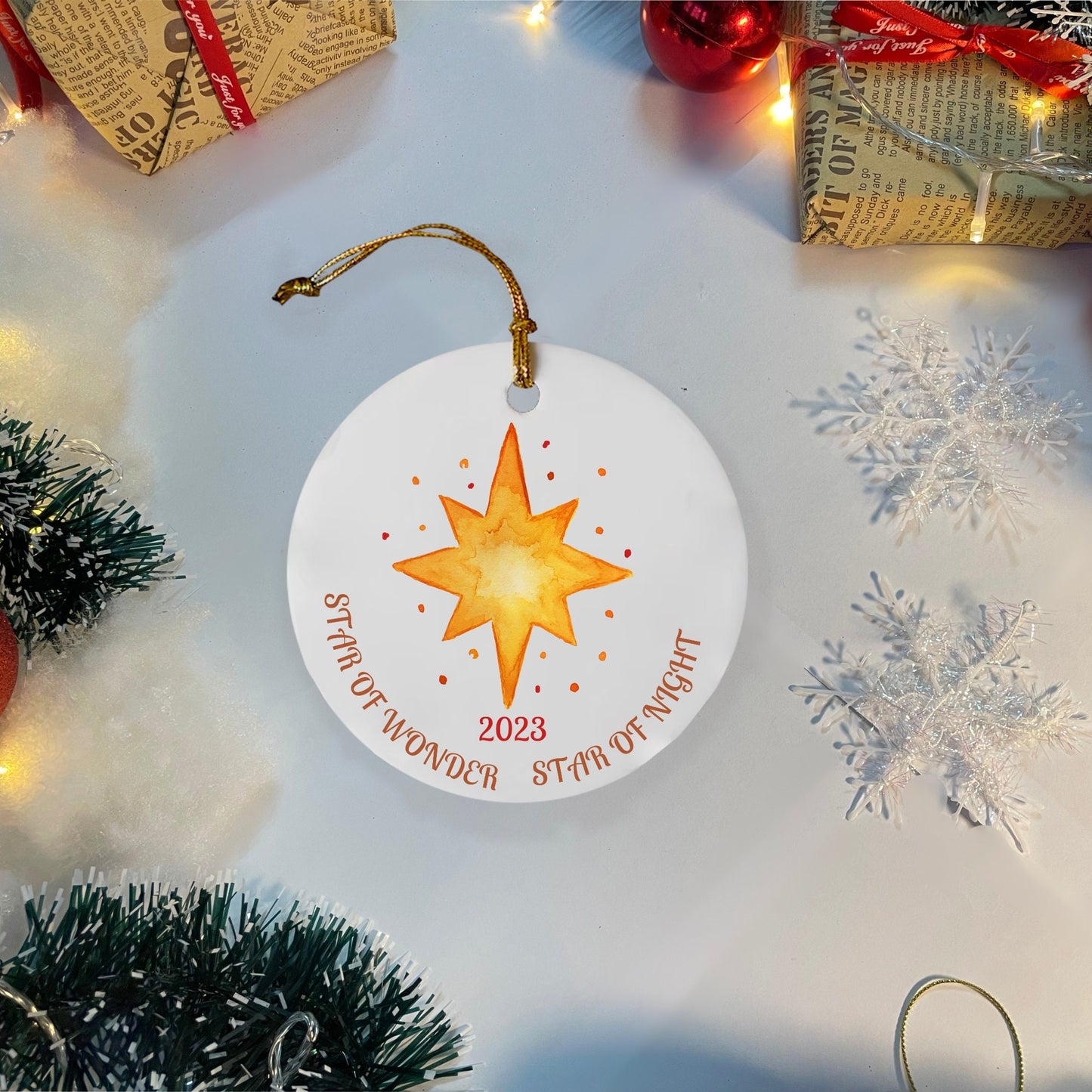Metal Christmas Ornament Star of Bethlehem Aluminum Seasonal Holiday Decor Christmas Gift Idea Star Bright Star Night Cool Gift Farmhouse
