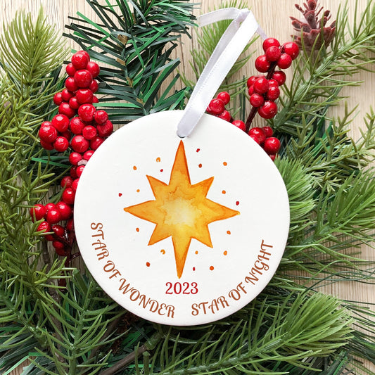 Metal Christmas Ornament Star of Bethlehem Aluminum Seasonal Holiday Decor Christmas Gift Idea Star Bright Star Night Cool Gift Farmhouse