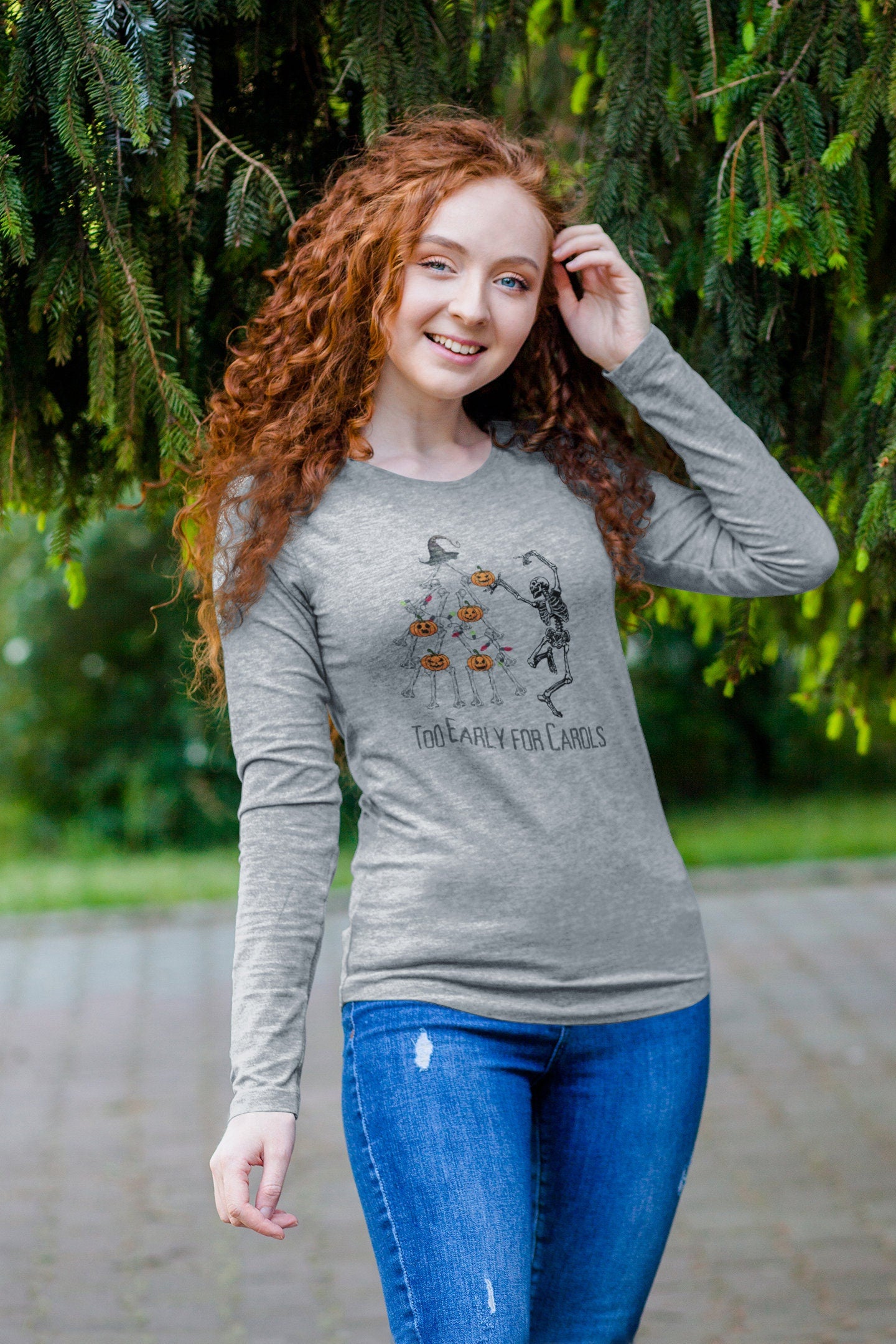 Funny Skeleton Halloween T-Shirt, Spooky Quote Tee, Halloween Costume,  Comfort Colors,  Long Sleeve Shirt, Graphic Scary, Loose Fit Top