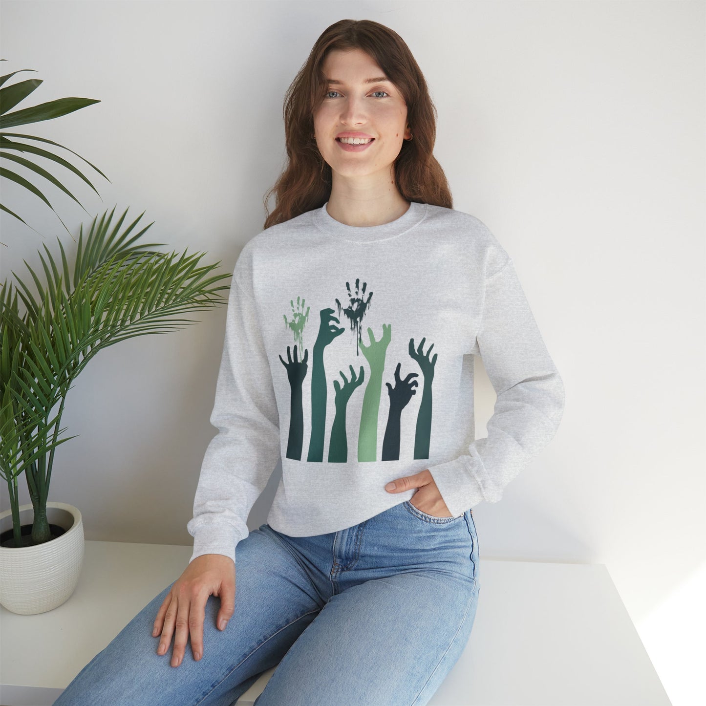 Halloween Zombie Hands Sweatshirt, Spooky Graphic Tee, Halloween Costume Shirt, Halloween Gift Idea, Creepy Shirt