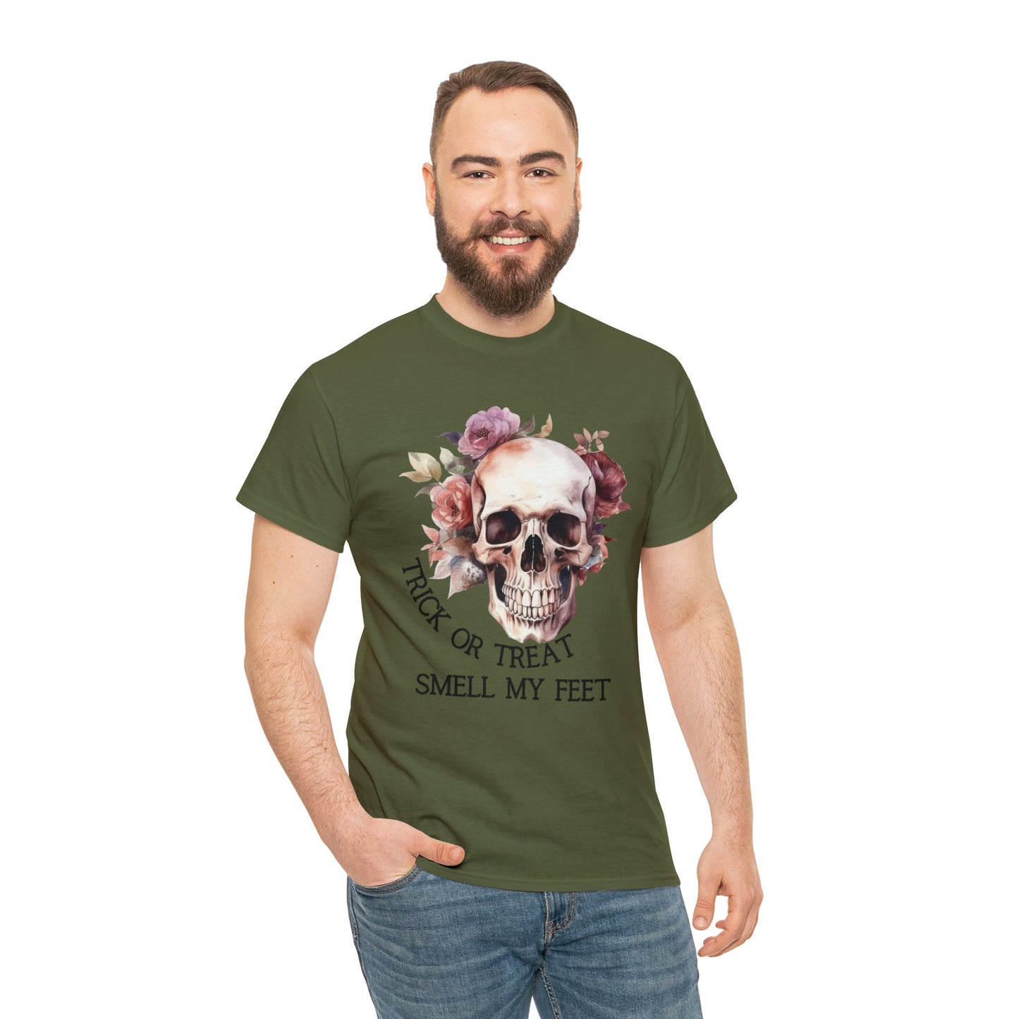 Skeleton Halloween T-Shirt, Skull Halloween Sweatshirt, Spook Scary Season, Fall Shirts for Women Men, Floral Skull Shirt, Cool Graphic