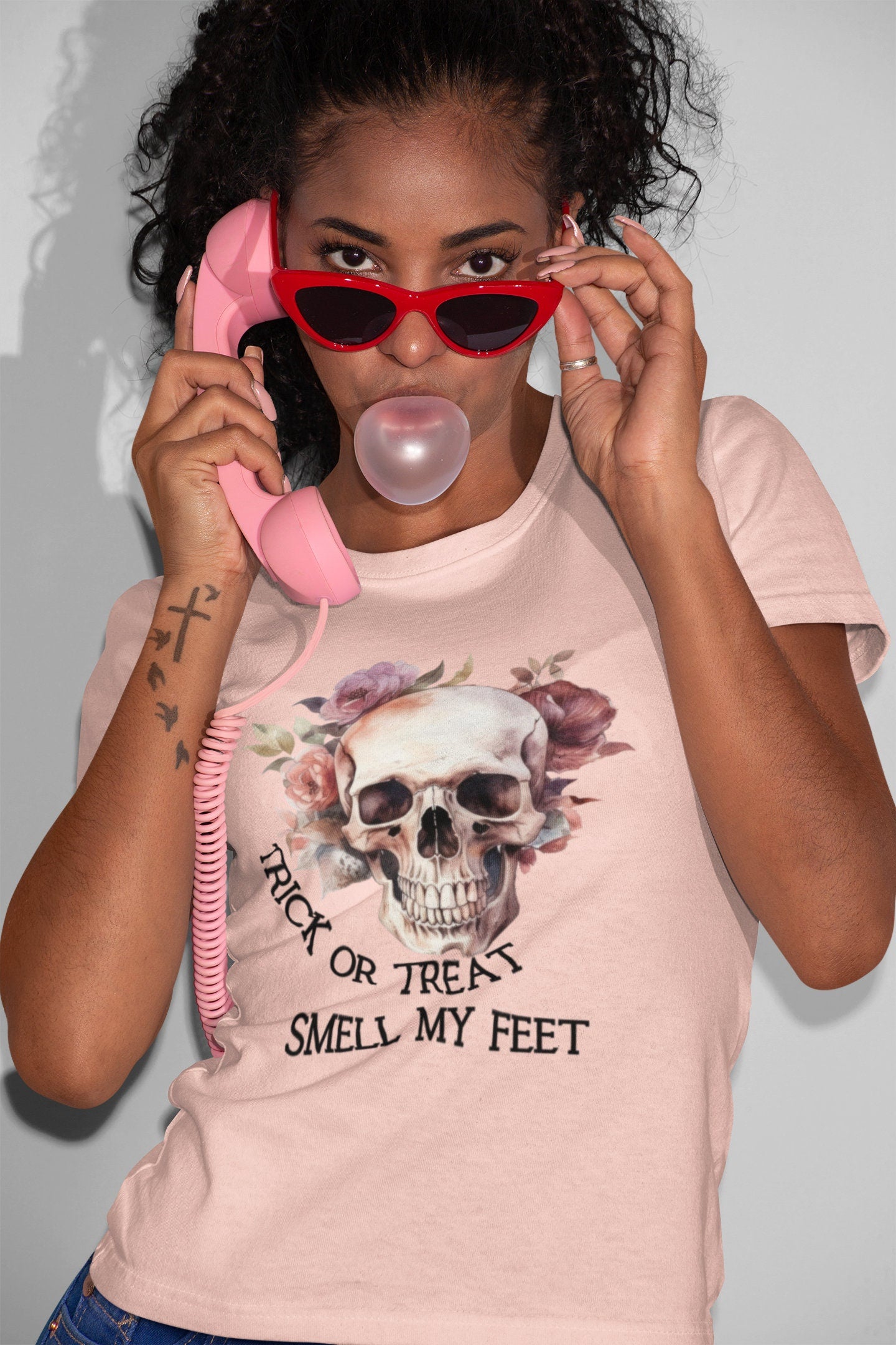 Skeleton Halloween T-Shirt, Skull Halloween Sweatshirt, Spook Scary Season, Fall Shirts for Women Men, Floral Skull Shirt, Cool Graphic