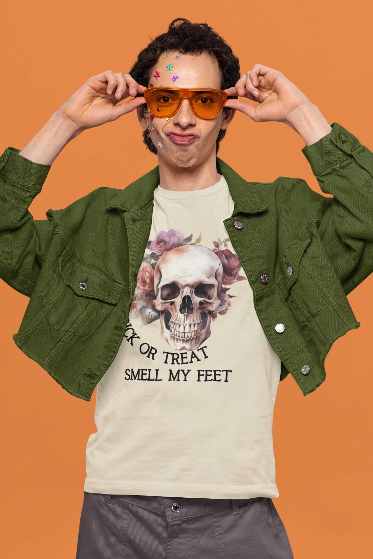 Skeleton Halloween T-Shirt, Skull Halloween Sweatshirt, Spook Scary Season, Fall Shirts for Women Men, Floral Skull Shirt, Cool Graphic