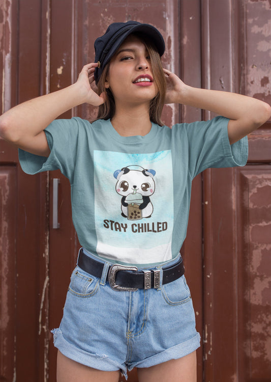 Fun Graphic T Shirt Boba Tea Panda Cotton Shirt Boba Chic