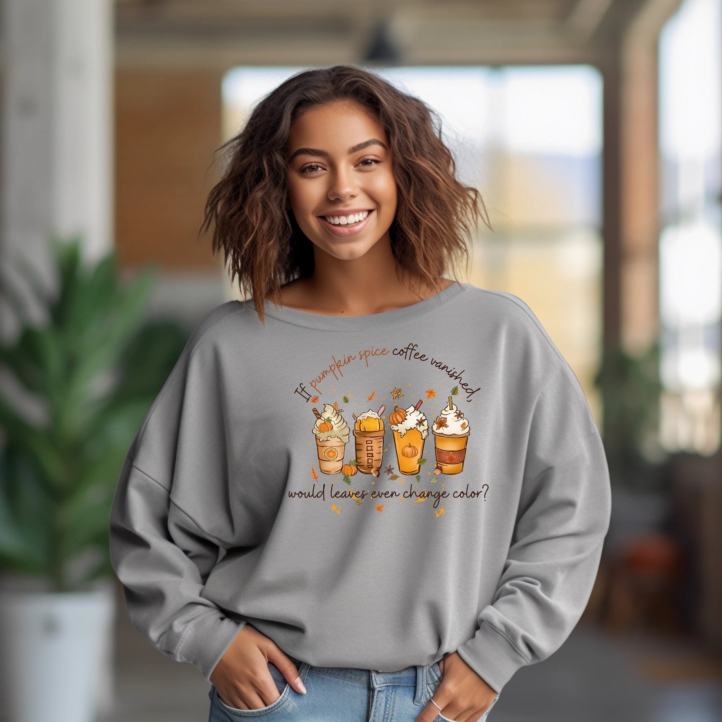 Fall Coffee Sweatshirt, Pumpkin Spice Humor Tee, Funny Snarky Long Sleeve Shirt, Holiday Trending Humorous Quote, Coffee Lover Graphic