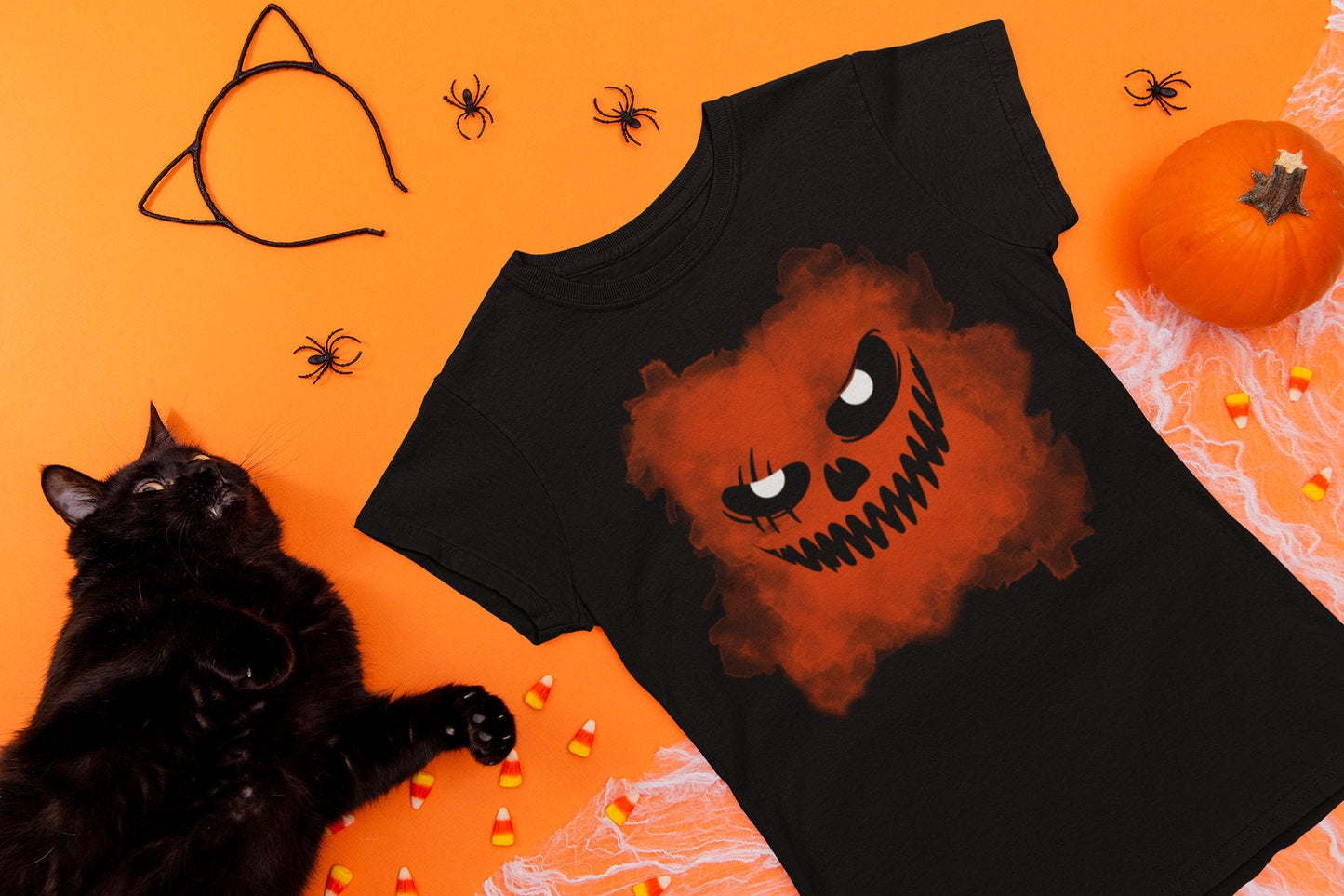 Halloween T-Shirt Pumpkin Graphic Tee Spooky Shirt Pumpkin Face Fall Shirt Halloween Horror Shirt