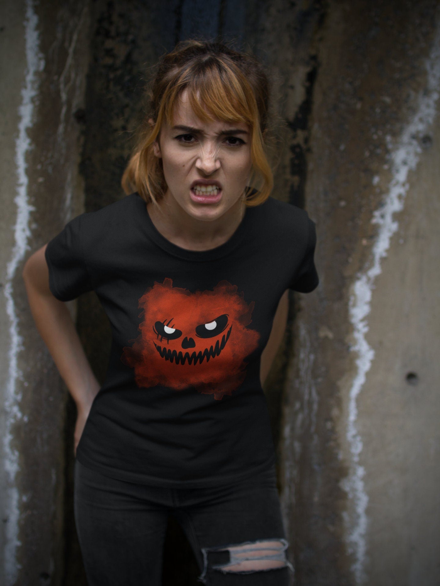 Halloween T-Shirt Pumpkin Graphic Tee Spooky Shirt Pumpkin Face Fall Shirt Halloween Horror Shirt