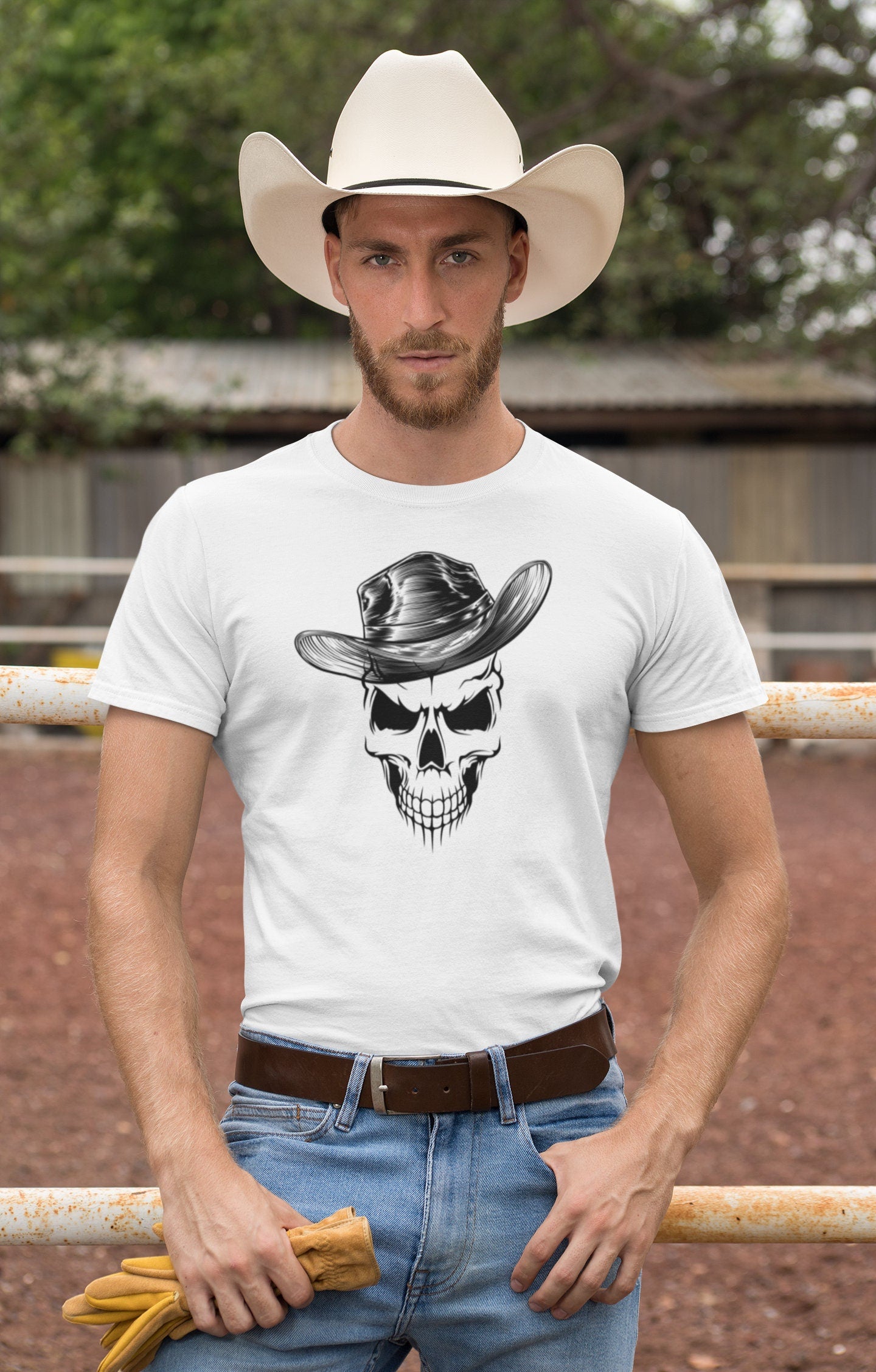 Unique Cowboy Graphic Halloween Unisex Heavy Cotton Tee Old West Inspired Wrangler T-Shirt Western