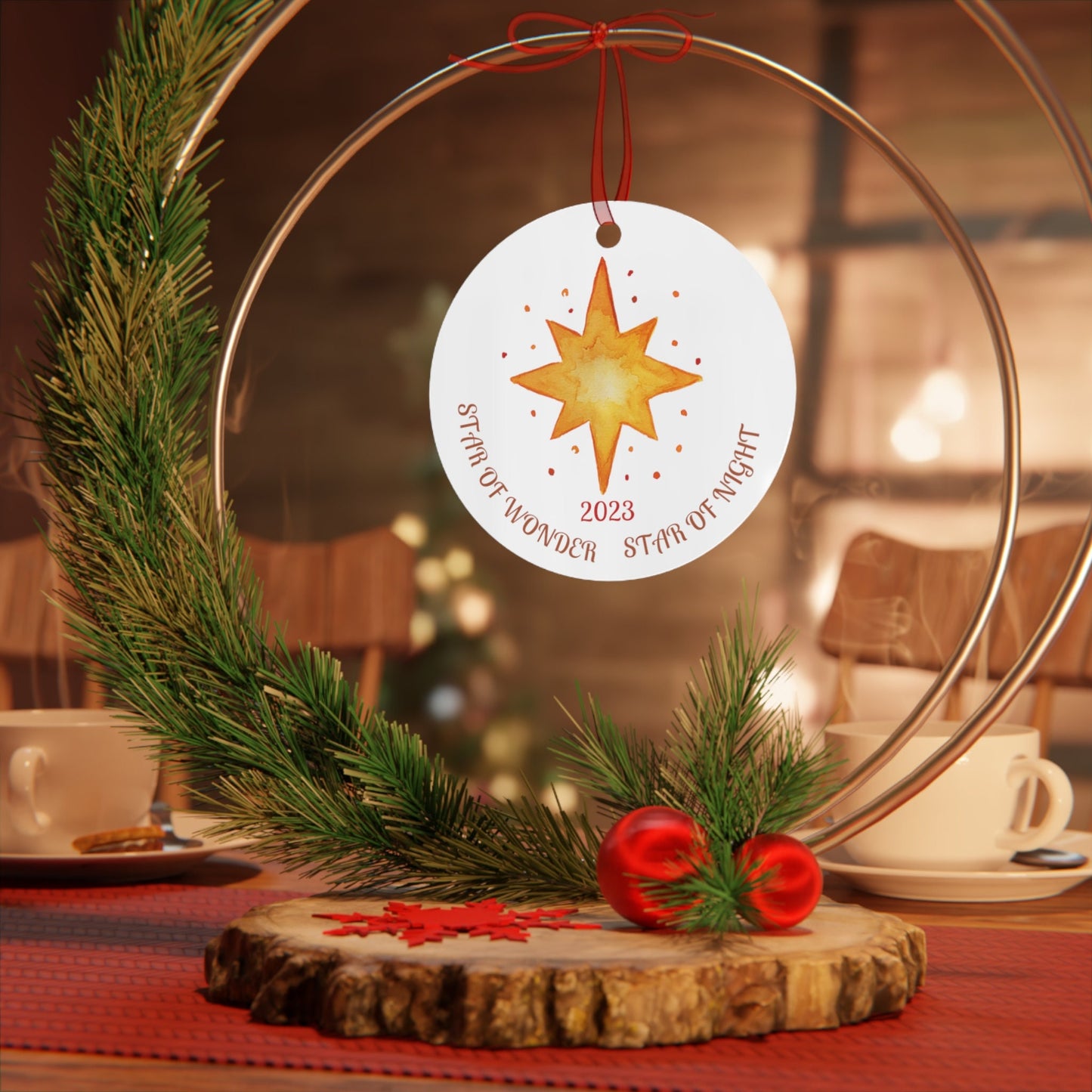 Metal Christmas Ornament Star of Bethlehem Aluminum Seasonal Holiday Decor Christmas Gift Idea Star Bright Star Night Cool Gift Farmhouse