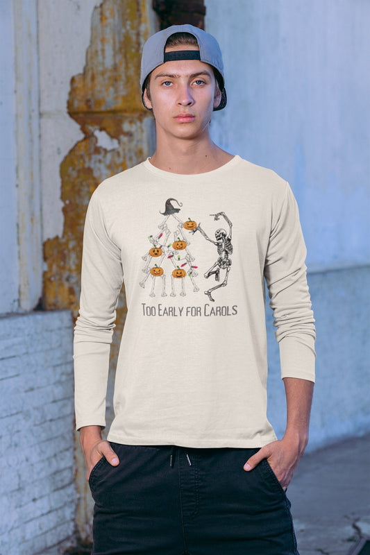 Funny Skeleton Halloween T-Shirt, Spooky Quote Tee, Halloween Costume,  Comfort Colors,  Long Sleeve Shirt, Graphic Scary, Loose Fit Top