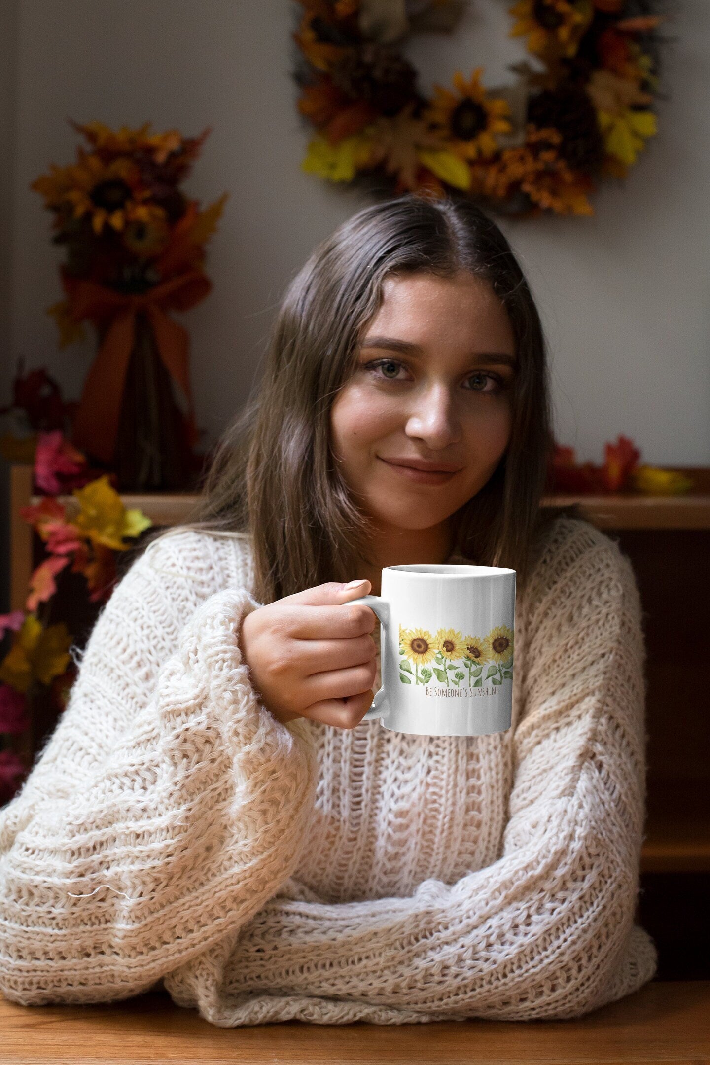Pretty Sunflower Mug with Positive Quote, Be Someone's Sunshine, Gift Ideas, Autumn Mugs, Inspirational Mug, Gift for Teacher Nurse Mom