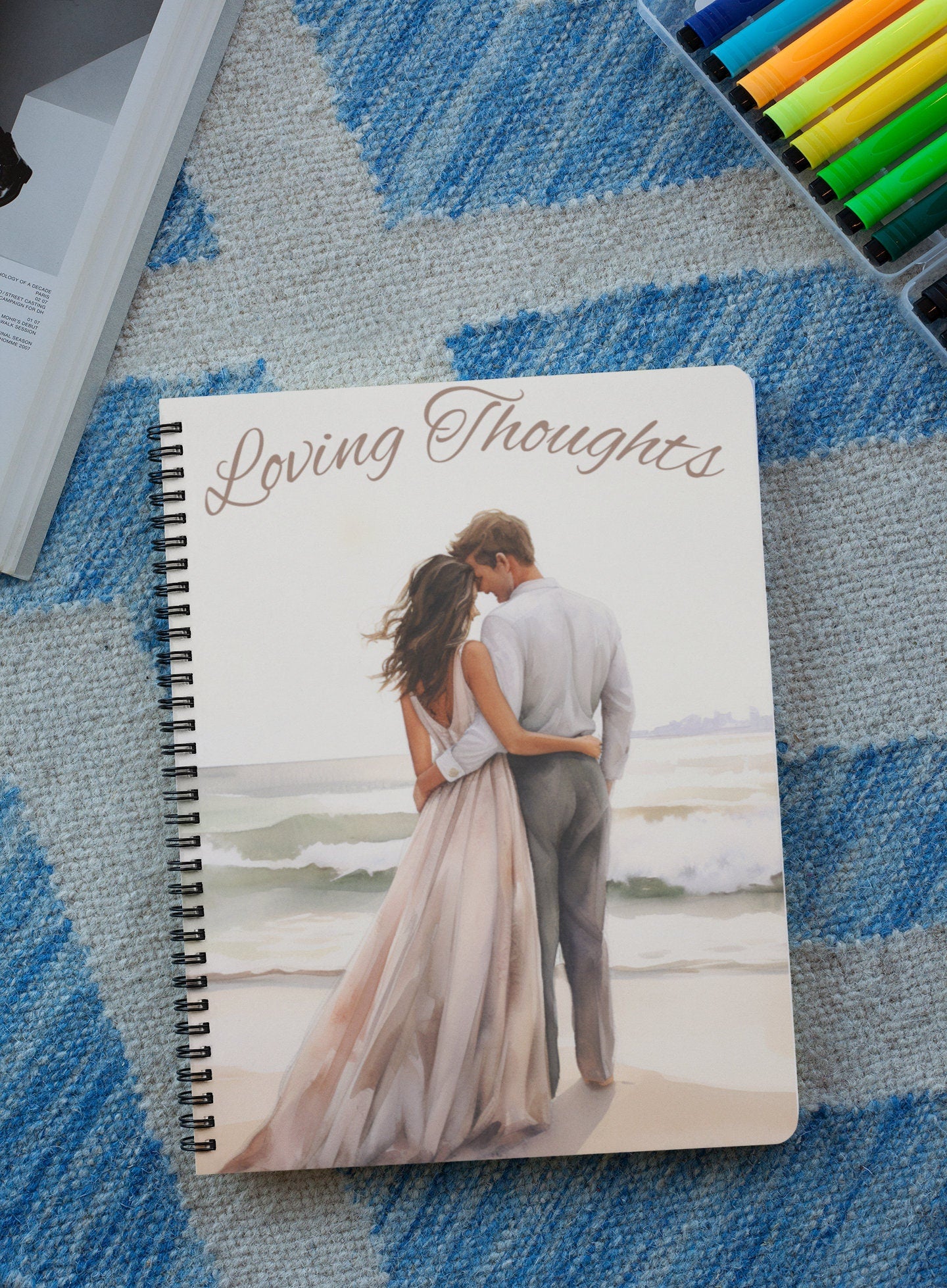 Loving Thoughts Daily Journal, Writing Notebook, Wedding Gift, Bride to Be Diary, Lined Paper Composition Book