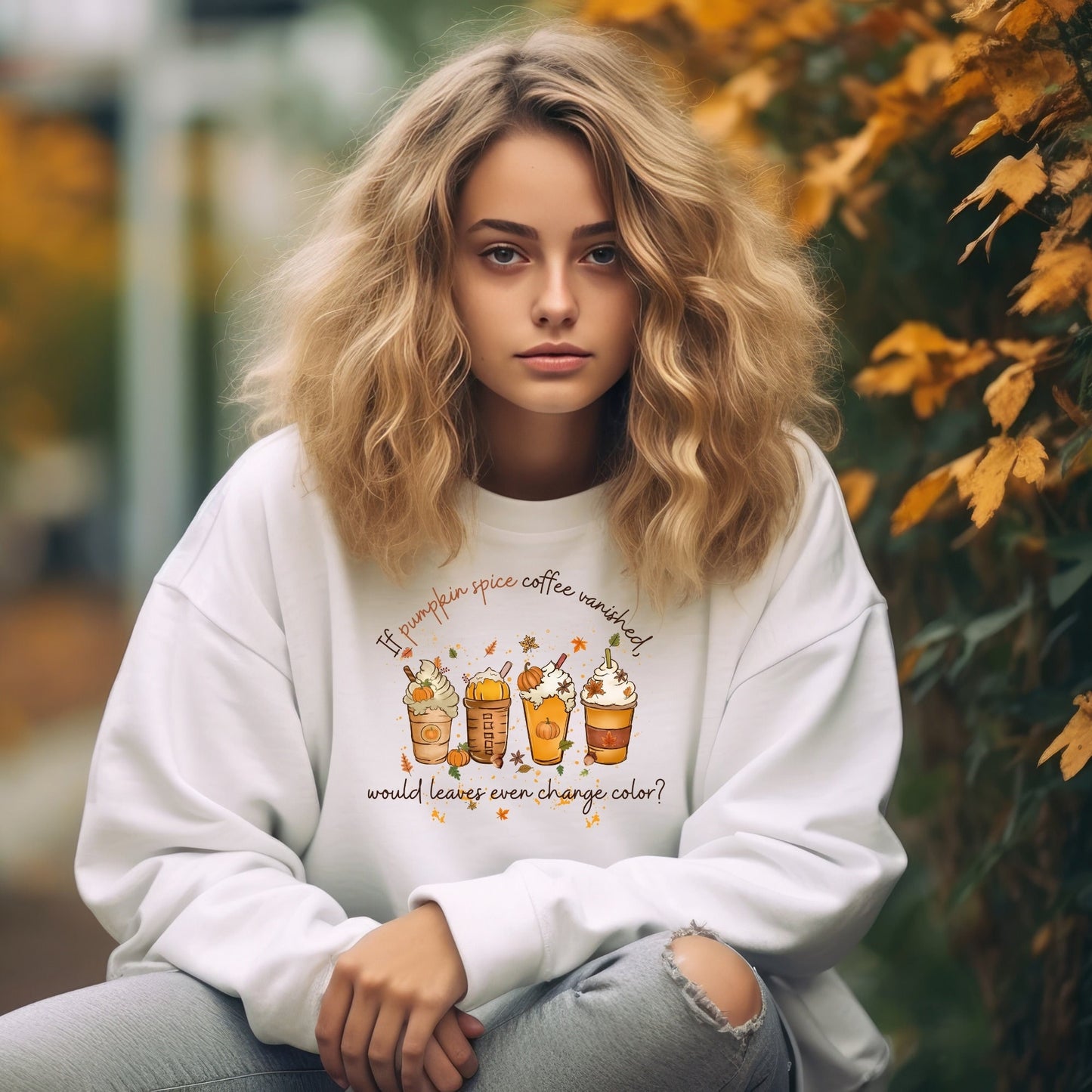 Fall Coffee Sweatshirt, Pumpkin Spice Humor Tee, Funny Snarky Long Sleeve Shirt, Holiday Trending Humorous Quote, Coffee Lover Graphic