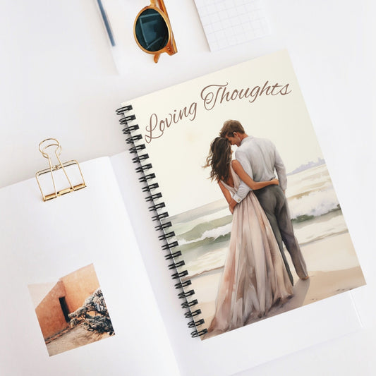 Loving Thoughts Daily Journal, Writing Notebook, Wedding Gift, Bride to Be Diary, Lined Paper Composition Book