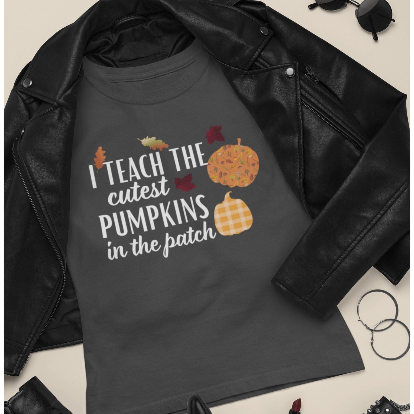 Woman's Graphic Funny T Shirt, Gift for Teacher Woman's Funny Quote, Halloween Teacher T-shirt, Plaid Shirt, Trendy Top, Pumpkin Graphic Tee