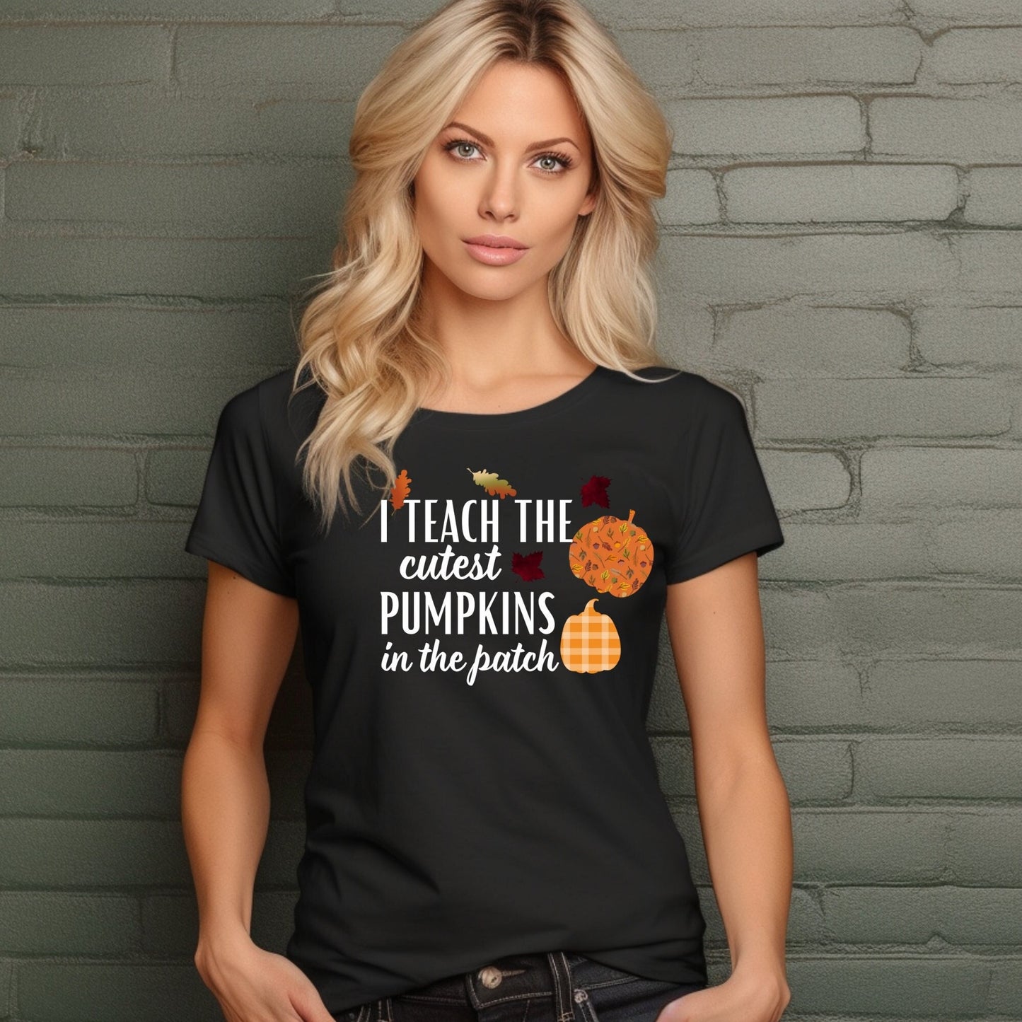 Woman's Graphic Funny T Shirt, Gift for Teacher Woman's Funny Quote, Halloween Teacher T-shirt, Plaid Shirt, Trendy Top, Pumpkin Graphic Tee
