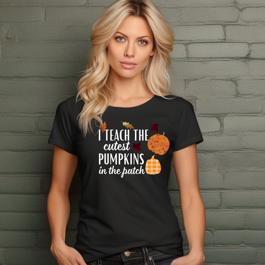 Woman's Graphic Funny T Shirt, Gift for Teacher Woman's Funny Quote, Halloween Teacher T-shirt, Plaid Shirt, Trendy Top, Pumpkin Graphic Tee