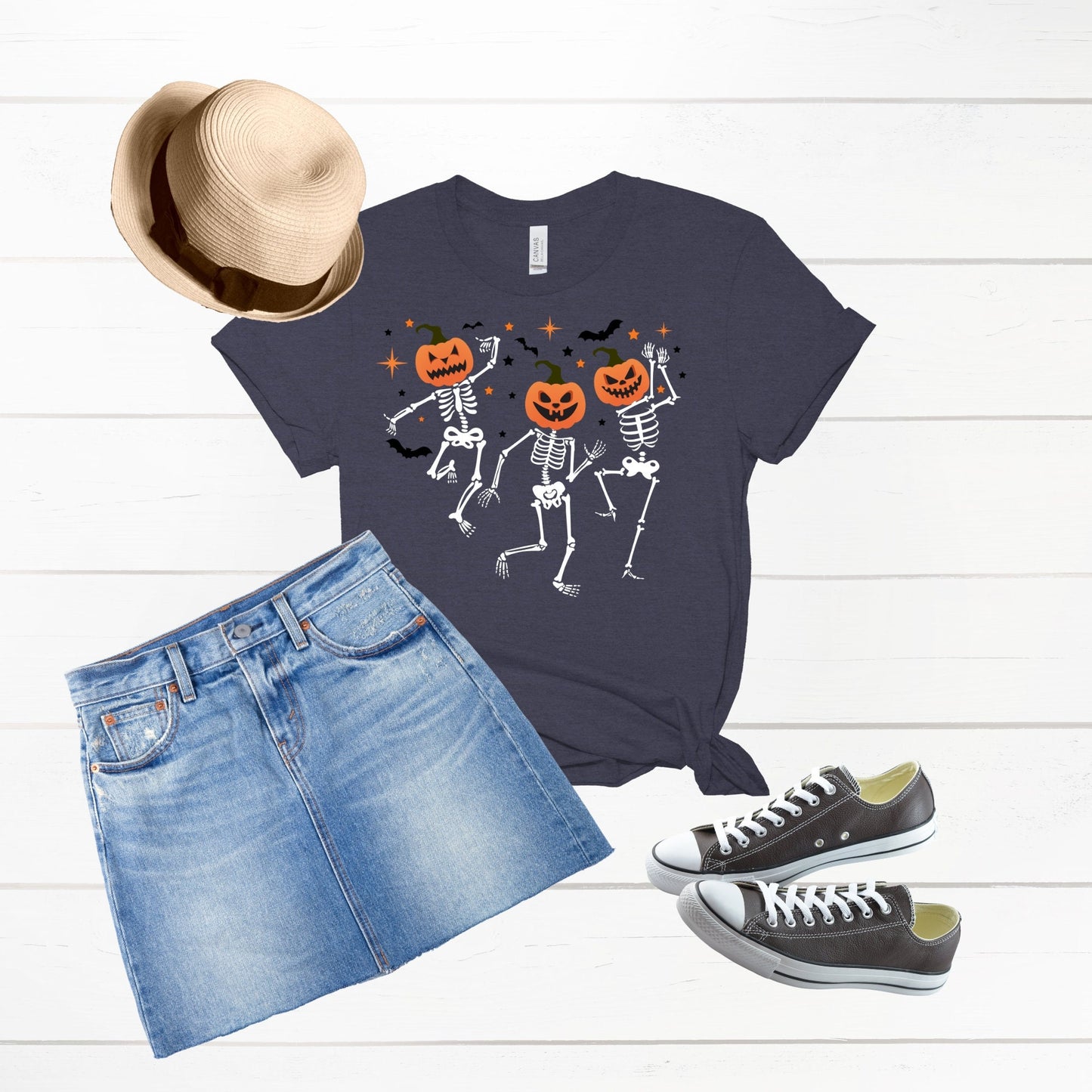 Dancing Skeleton Halloween Shirt, Pumpkin T-Shirt, Pumpkin Halloween Sweatshirt, Fall Sweatshirt Spooky Season Shirt, Fall Shirts for Women