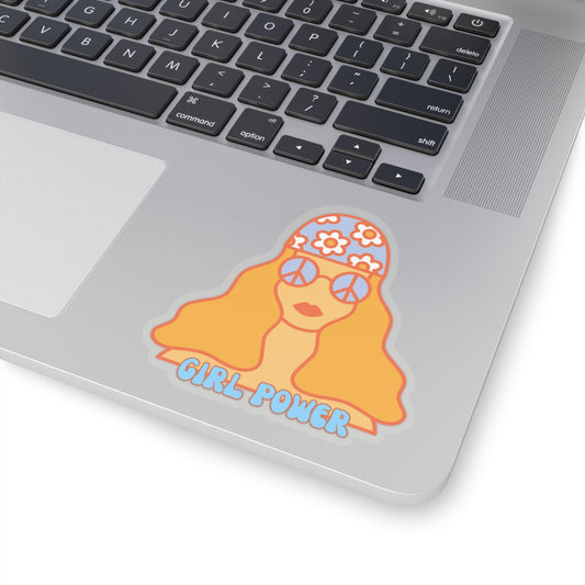 Girl Power Hippie Kiss-Cut Sticker Flower Power Retro Decal Vintage Style Sticker